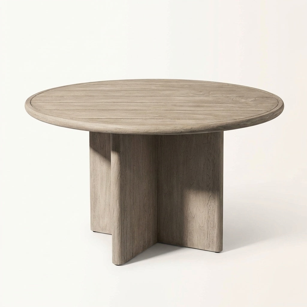 Noa Round Dining Table Teak - Back View