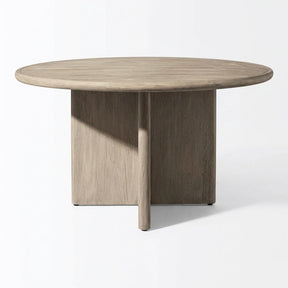 Noa Round Dining Table Teak - Front View