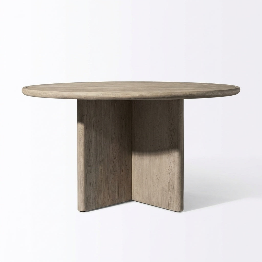 Noa Round Dining Table Teak - Side View