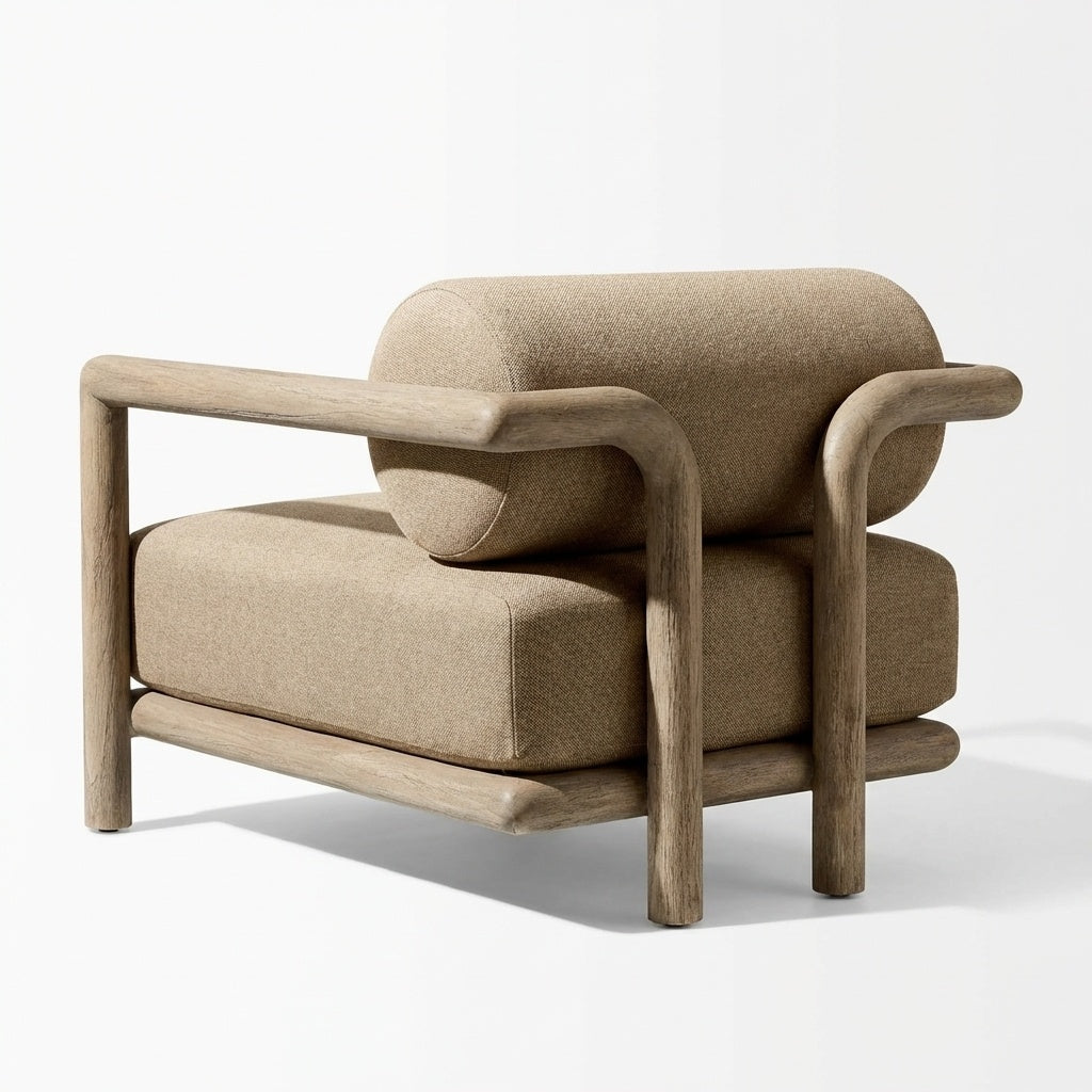 Noa Lounge Chair Teak - Back View
