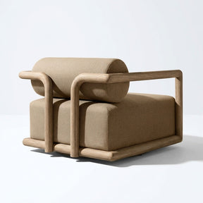 Noa Swivel Lounge Chair Teak - Back View