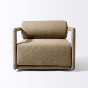 Noa Swivel Lounge Chair Teak - Front View