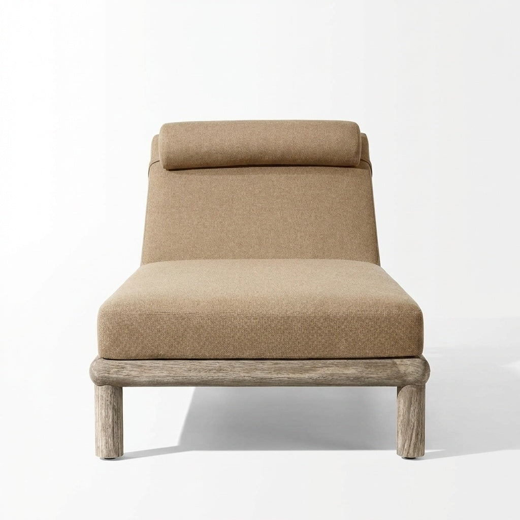 Noa Sun Lounger Teak - Front View