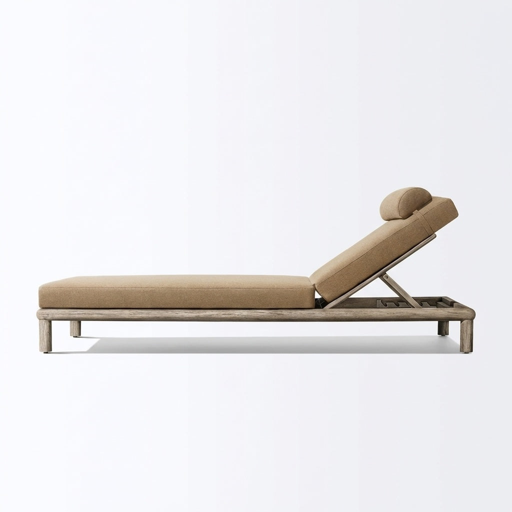 Noa Sun Lounger Teak - Side View