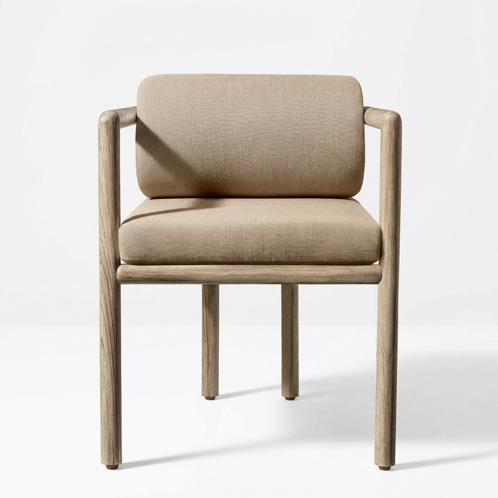 Noa Dining Armchair Teak - Front View