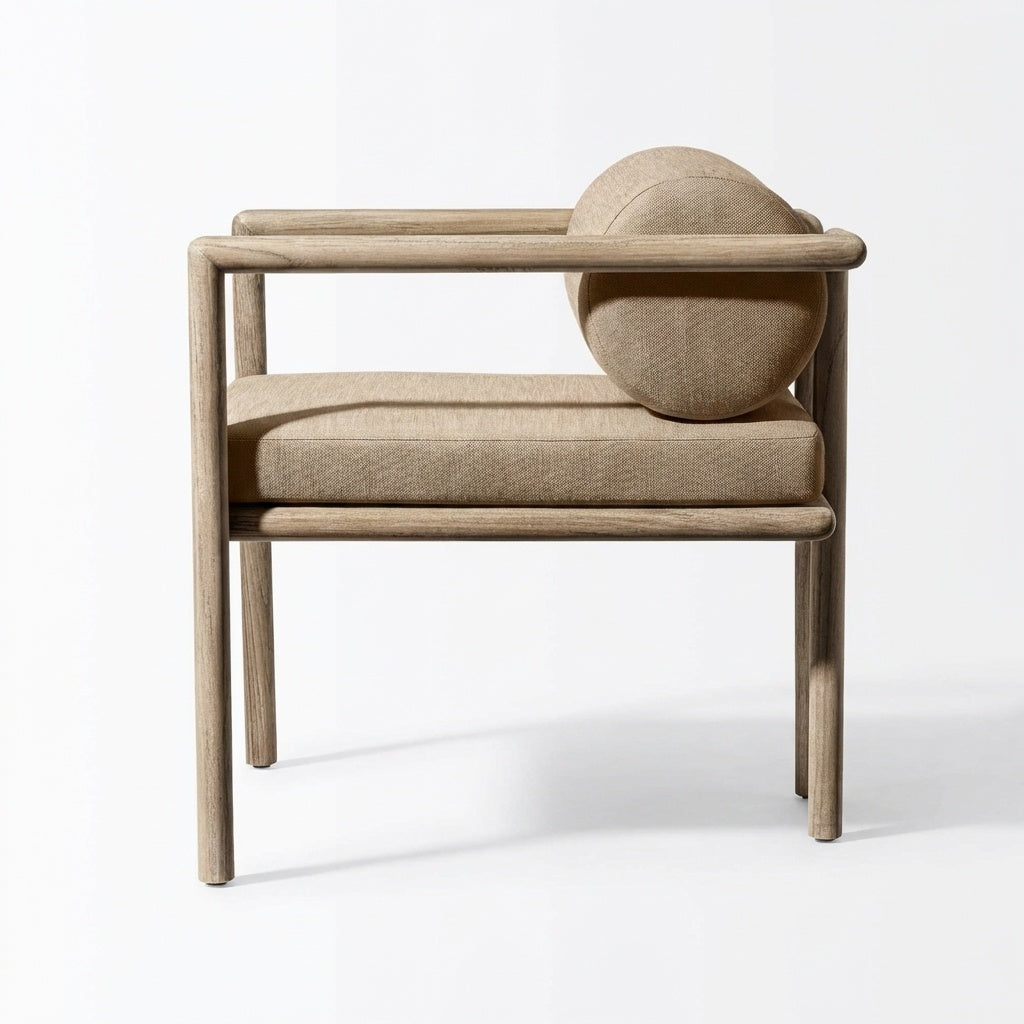 Noa Dining Armchair Teak - Side View