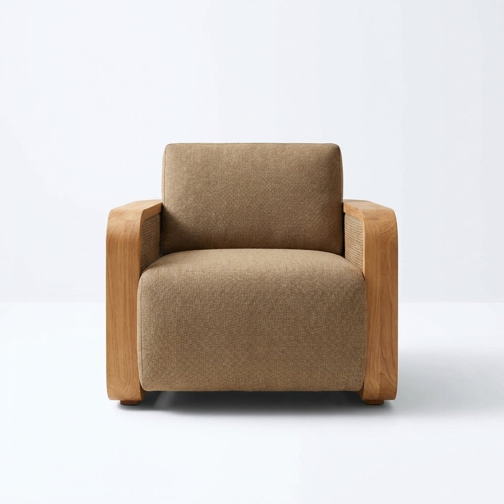Luma Lounge Chair Teak - Front View