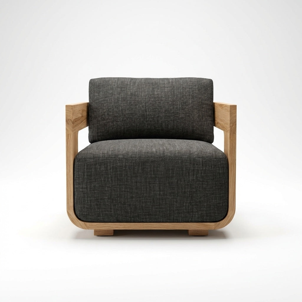 Aris Lounge Chair Teak - Front View