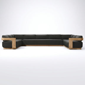 Aris U Shaped Sofa Teak - Side View