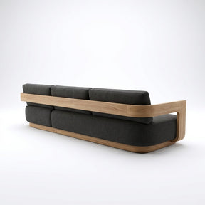 Aris L Shaped Sofa Right Hand Teak - Back View