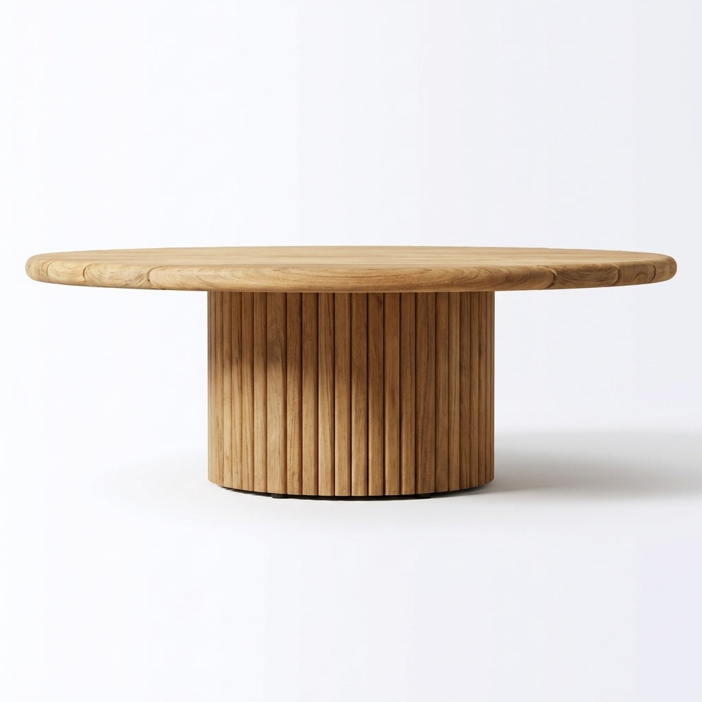 Altair Round Coffee Table Teak - Side View