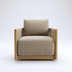 Altair Swivel Lounge Chair Teak - Front View