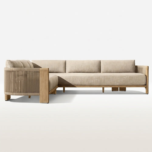 Altair L Shaped Sofa Right Hand Teak - Front View