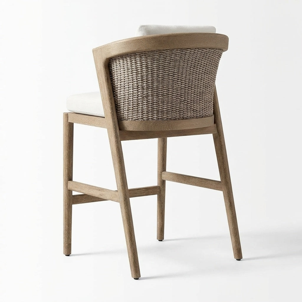 Adenza Counter Stool Teak - Back View