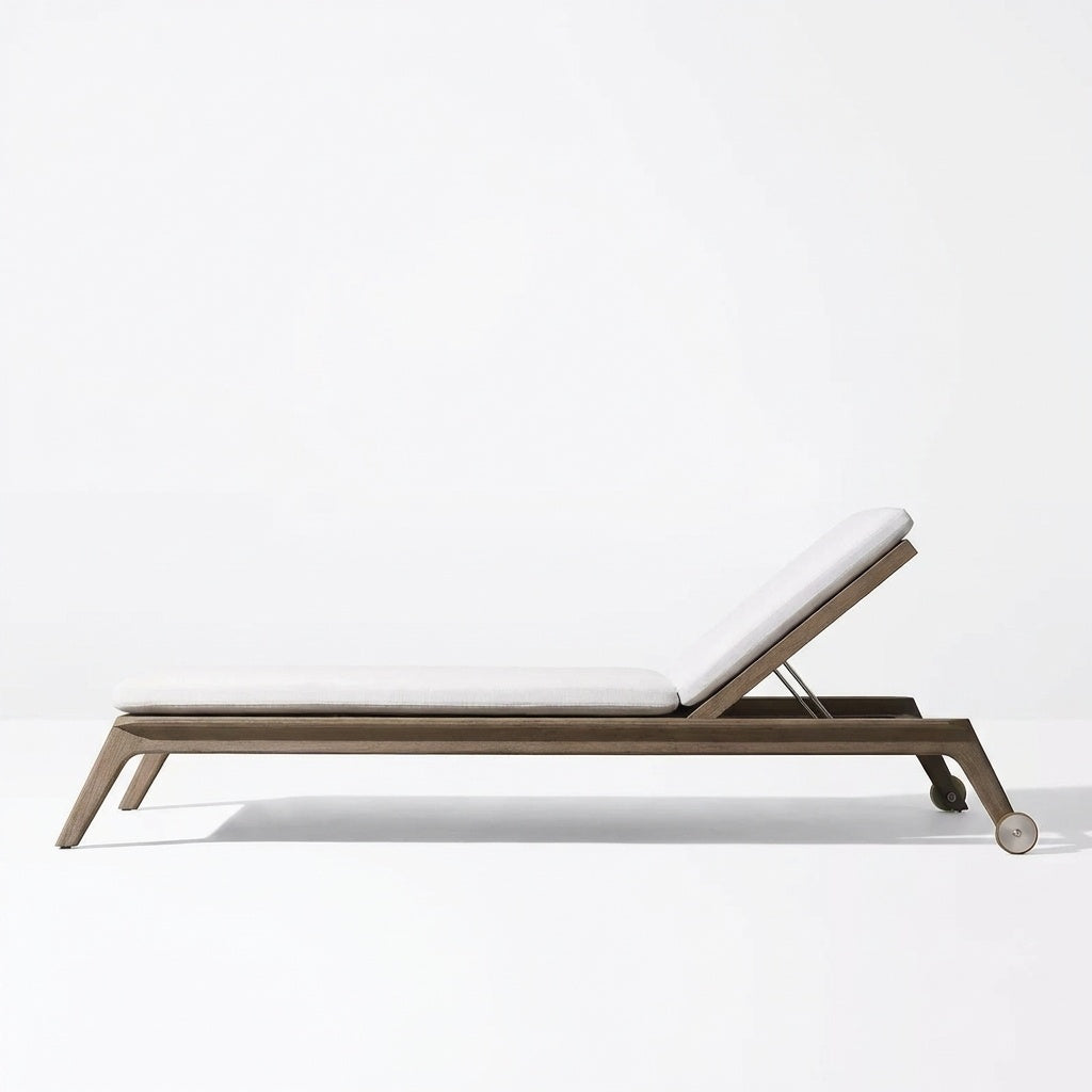 Adenza Sun Lounger Teak - Side View