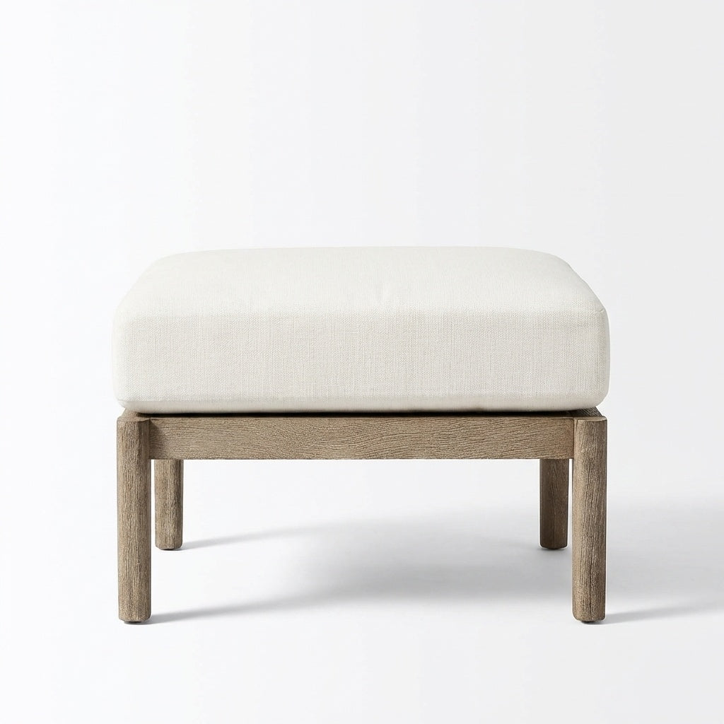 Adenza Ottoman Teak - Front View