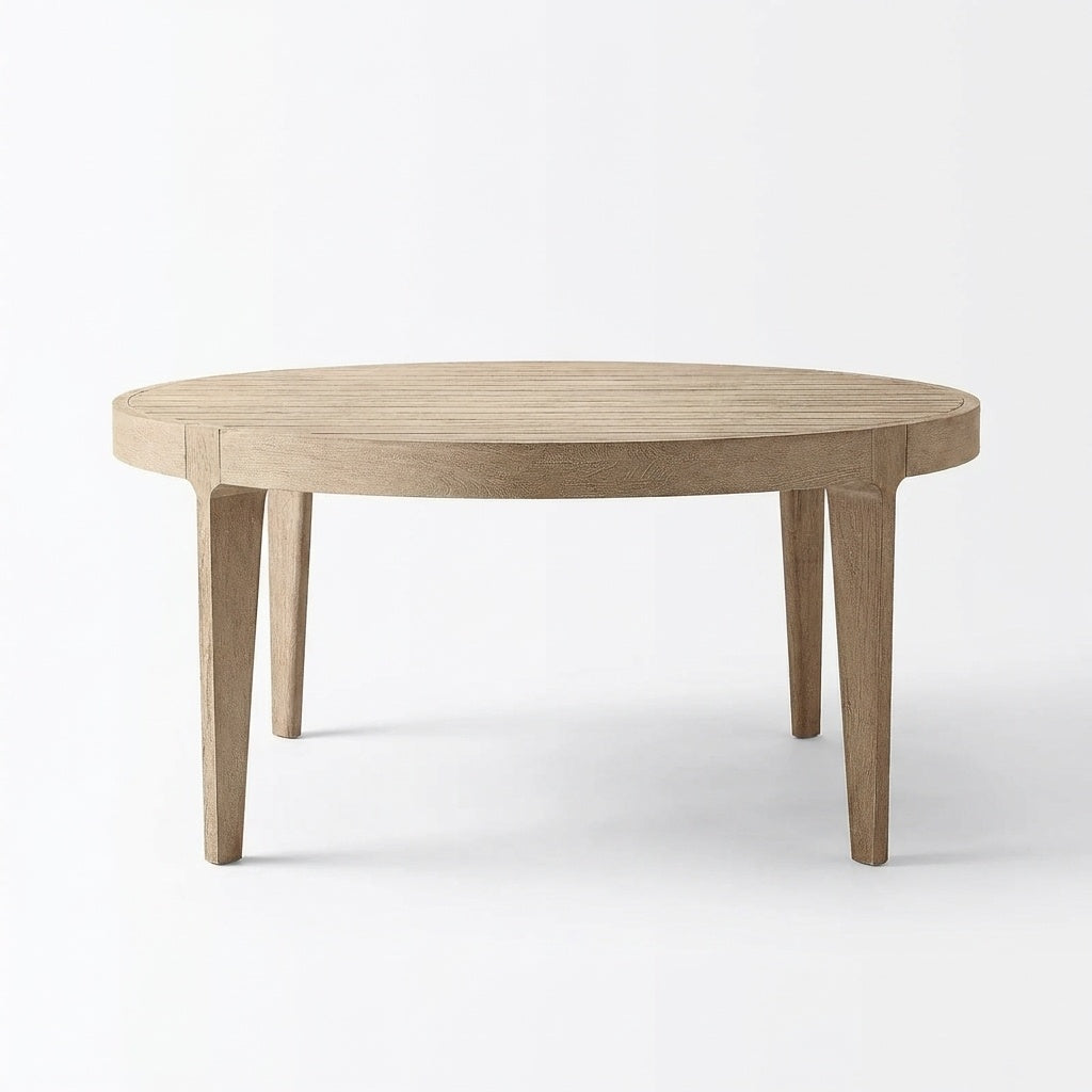 Adenza Round Dining Table Teak - Side View