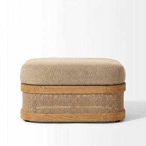 Lento Ottoman Teak - Front View