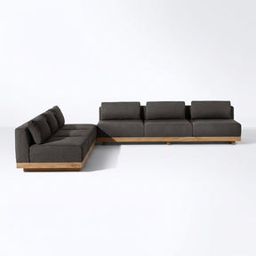 Solis L Shaped Sofa Teak - Front View
