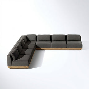 Solis Large L Shaped Sofa Right Hand Teak - Side View