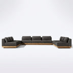 Solis U Shaped Sofa Teak - Front View